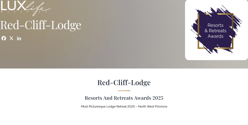 LuxLife Magazine Award Most Picturesque Lodge_Retreat 2025